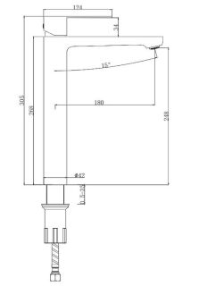Высокий смеситель для раковины Splenka S222.15.05 сатин